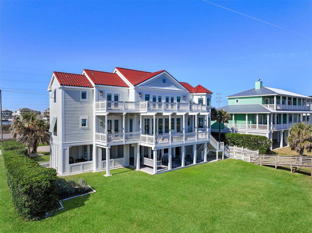 Aerial view of back of home