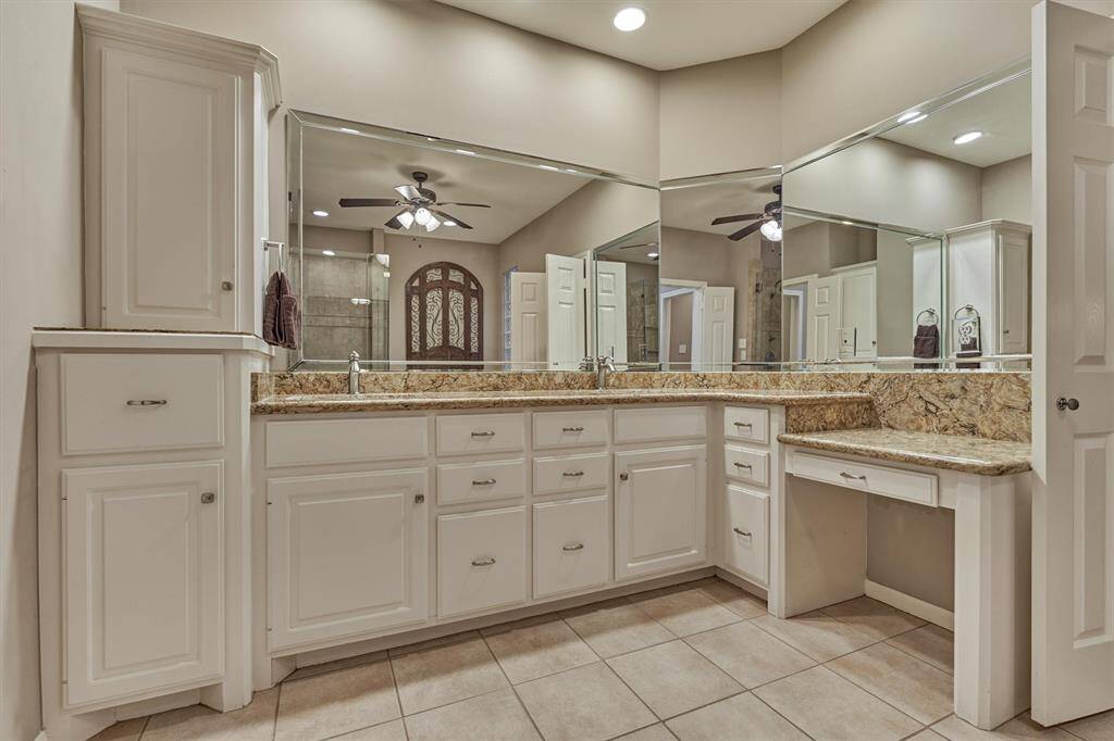 Storage galore in the primary ensuite.