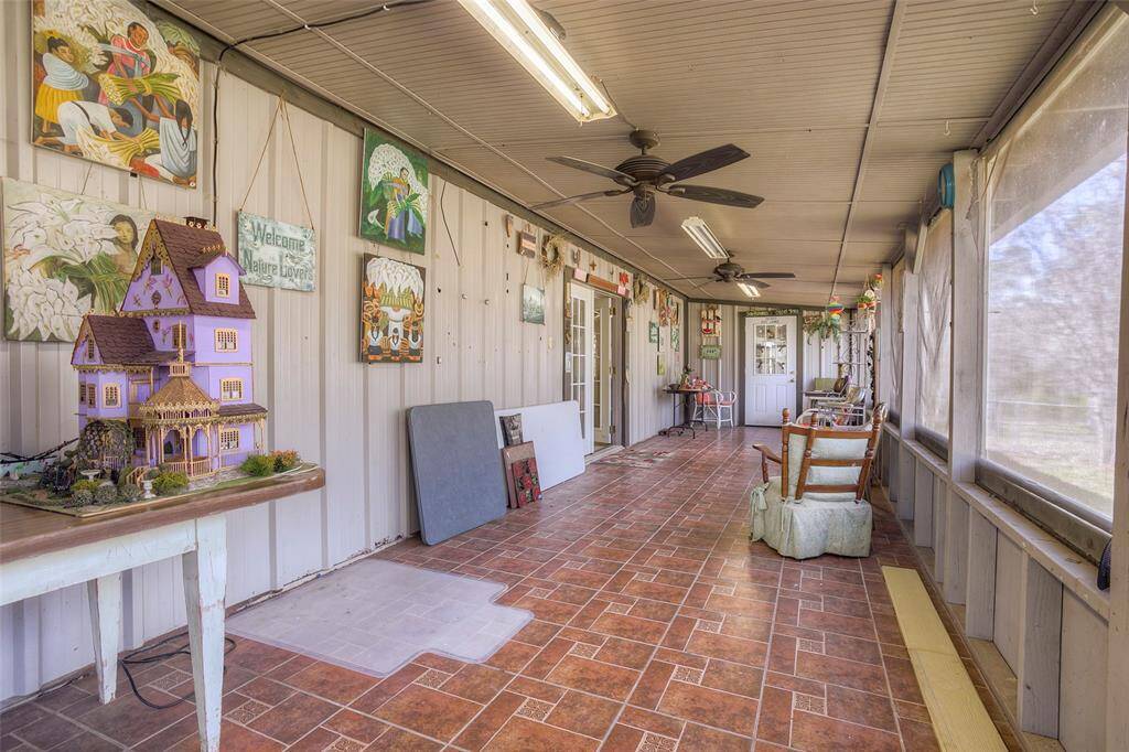 Screen patio on the storage building