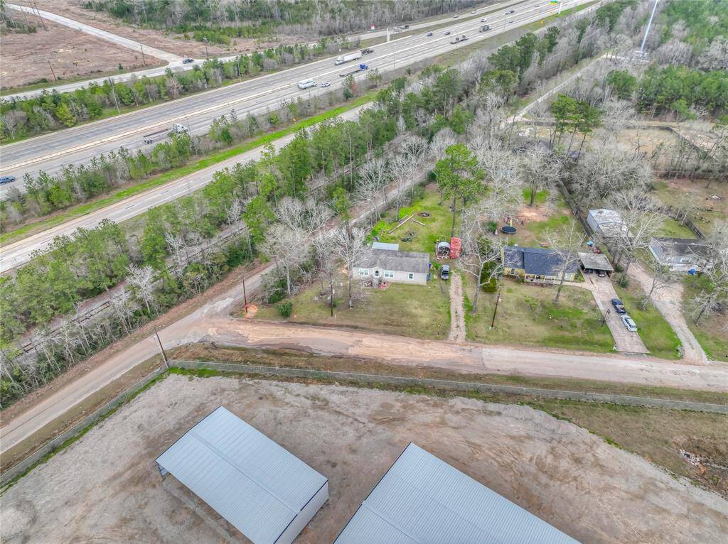 Aerial view of the property.