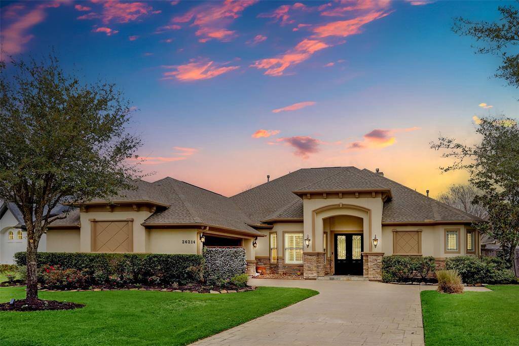 Welcome to this exquisite 4-bedroom custom home, perfectly situated in the prestigious, gated community of Woodcreek Reserve. This stunning residence offers a blend of elegance and comfort, featuring beautifully landscaped surroundings and thoughtfully designed interiors.