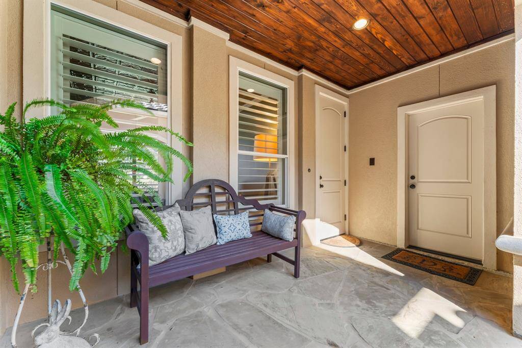 Entrance to garage apartment located in the courtyard.