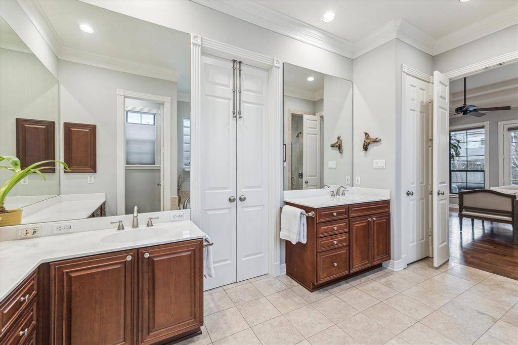 The double doors lead to a very large closet with 11' ceilings and tons of storage.