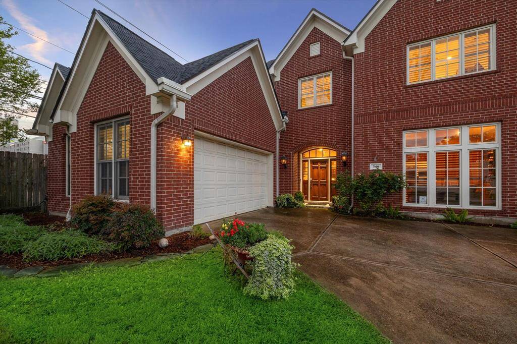 Oversized attached two car garage.