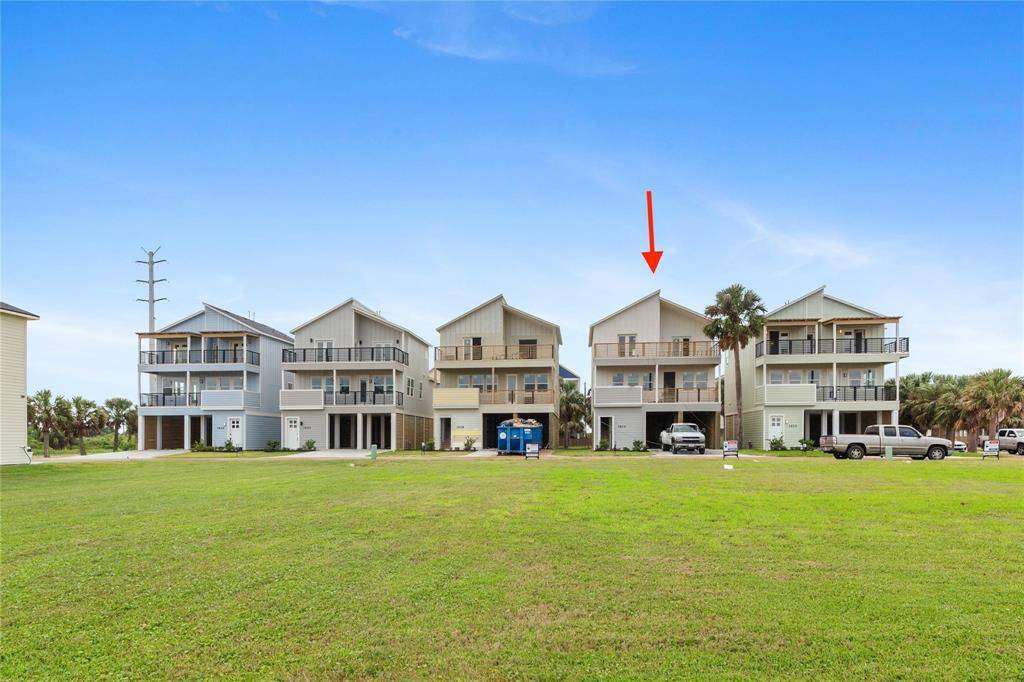 Front view of the five homes; this home is the second from the right.
