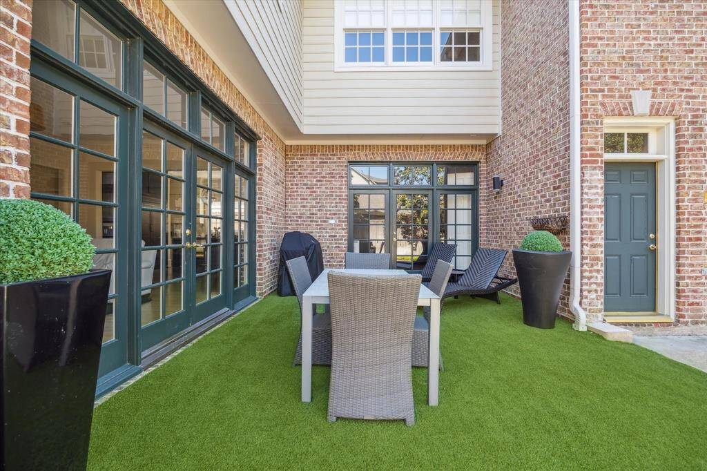 Backyard with turf grass