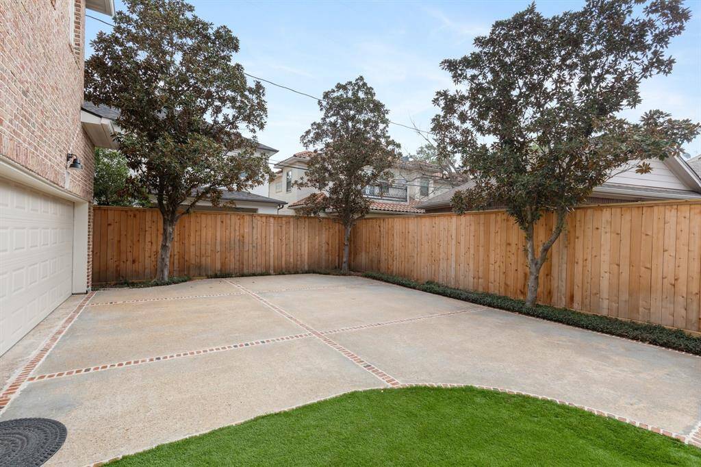 Backyard view with recent fence