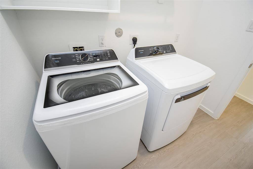 Energy efficient Frigidaire washer and dryer make laundry less of a chore.