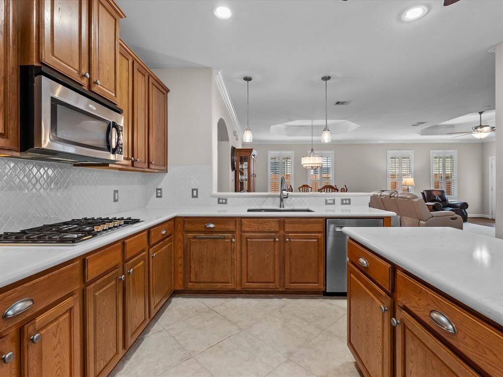 The updated kitchen is ergonomic and functional.
