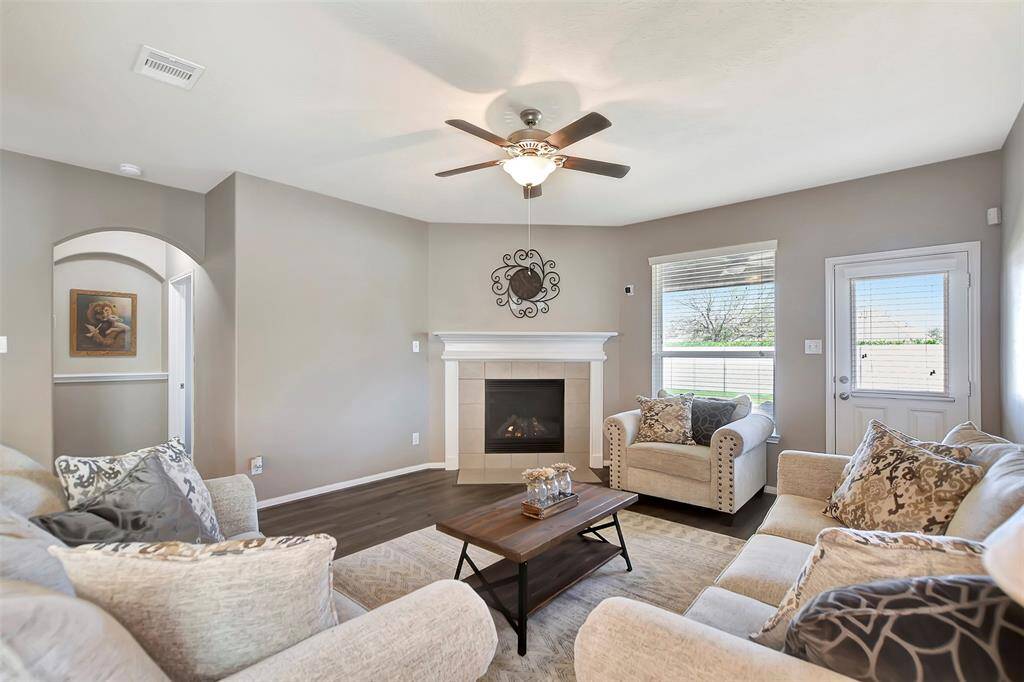 Over the fireplace has been wired for your TV or it can be put next to the fireplace.
