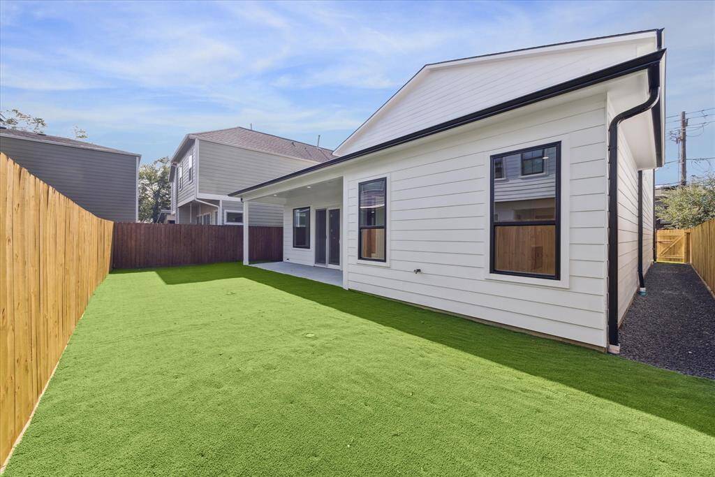 Full turfed backyard.