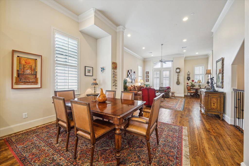 The Dining Room floats between the Kitchen and the Great Room. If you so desire: Above is a spot for a chandelier.