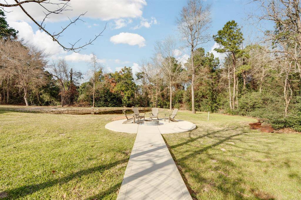 Concrete was thoughtfully poured to give easy access to the firepit.