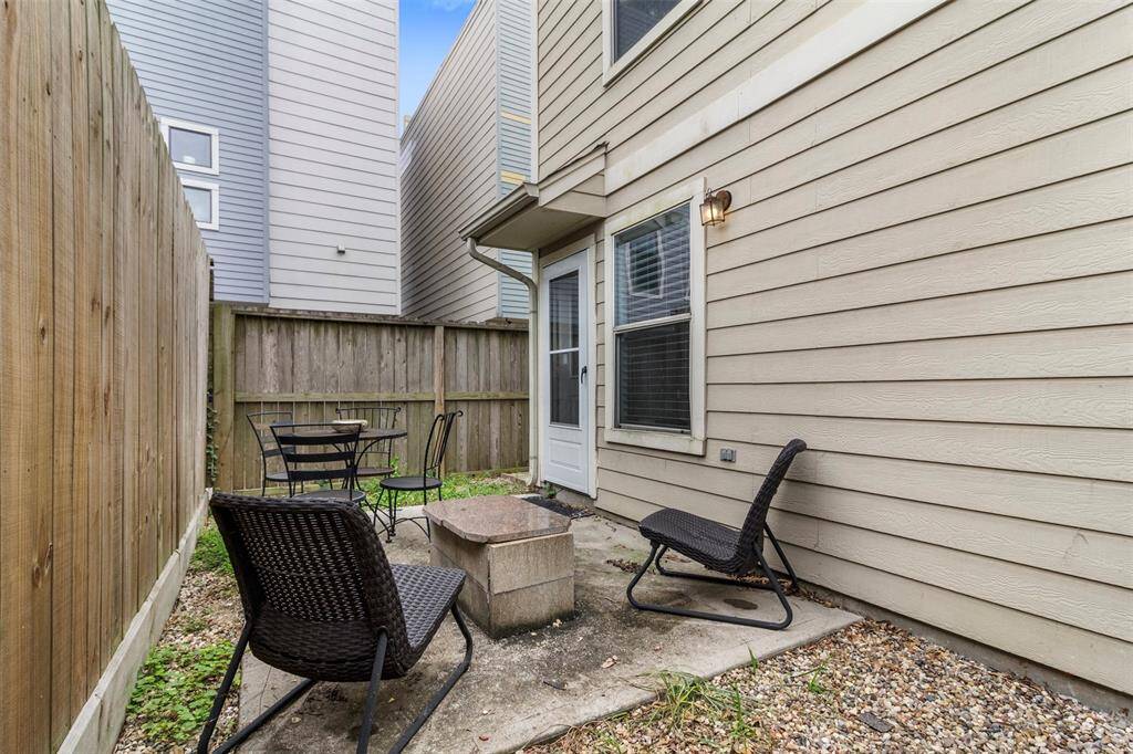 Outdoor patio space ideal for relaxing or hosting gatherings. The low-maintenance area is perfect for enjoying the pleasant East Downtown climate.