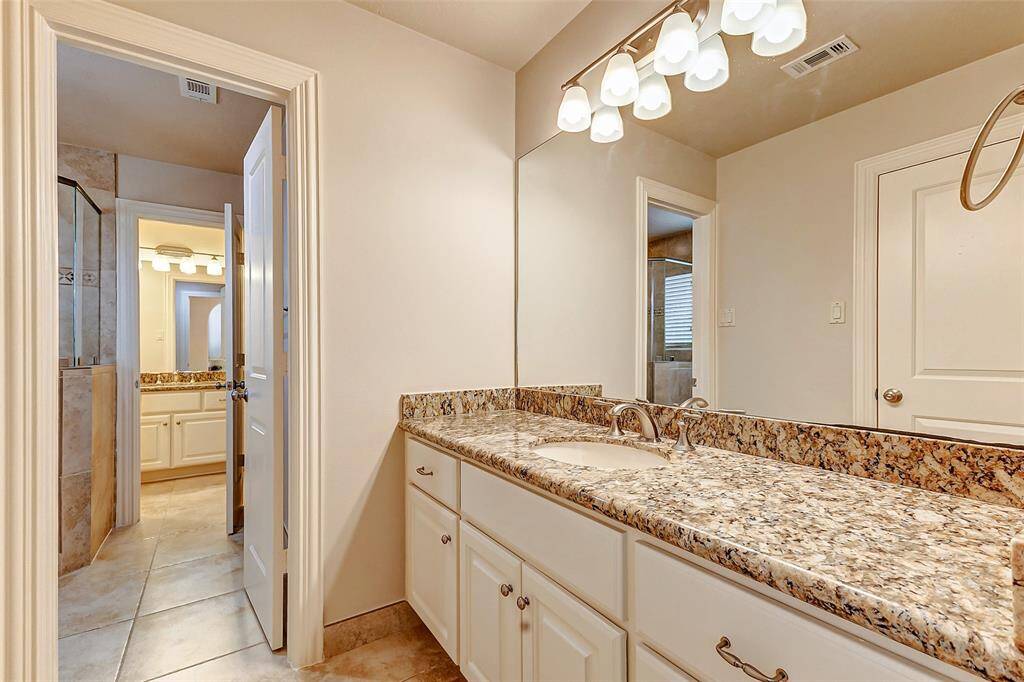Thoughtfully designed for both privacy and functionality with these large separate vanities for storage.
