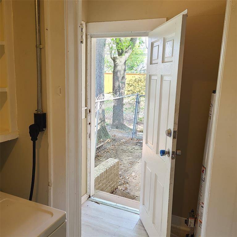 leads out back from laundry room