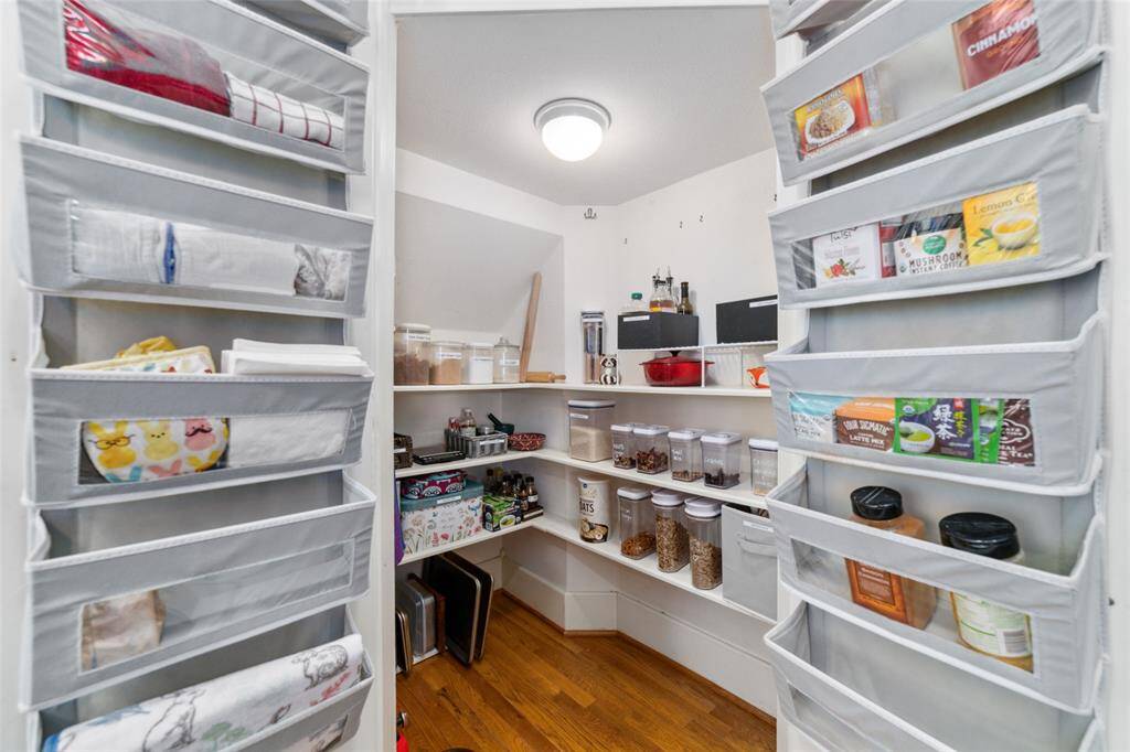 Spacious walk-in pantry.