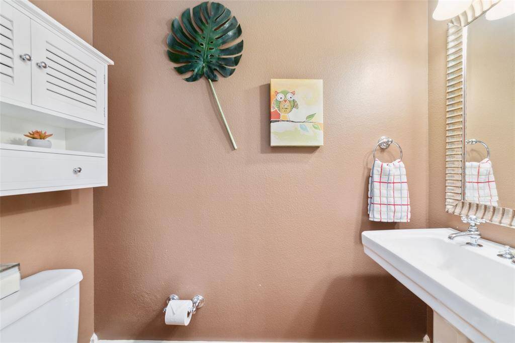 A convenient half-bath located on the first floor.