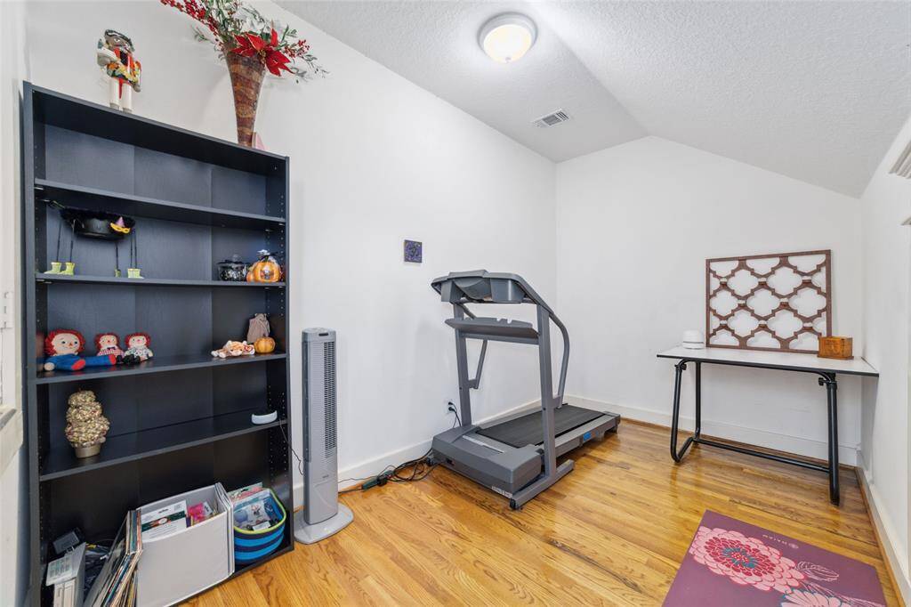 The Secret Room offers versatile space for any purpose you envision and includes the third of three walk-in attic storage areas.