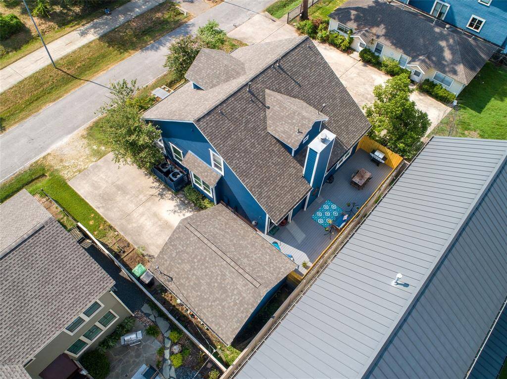 Lovely view of the brand new roof, the Heights Hike & Bike Trail, and Herkimer Park right across the street.