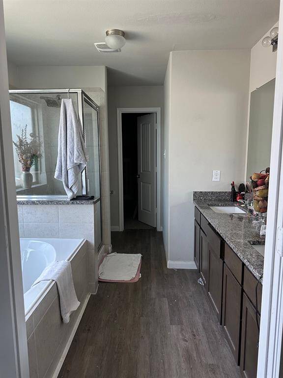 Separate shower and tub.