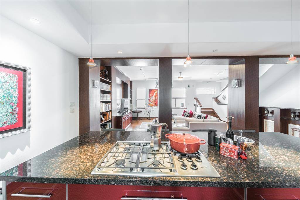 kitchen open to living room
