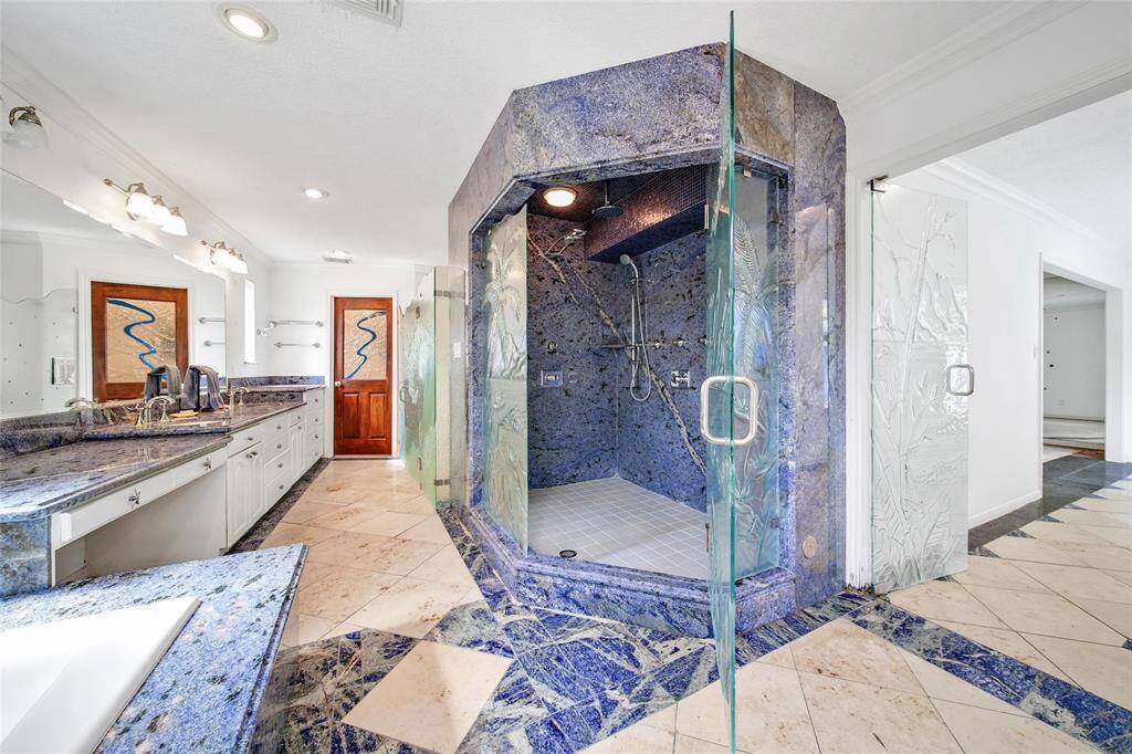 Expansive shower in primary bath.