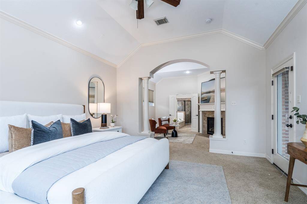 Surrounded by windows, this bright breakfast area is a beautiful place to begin each day.