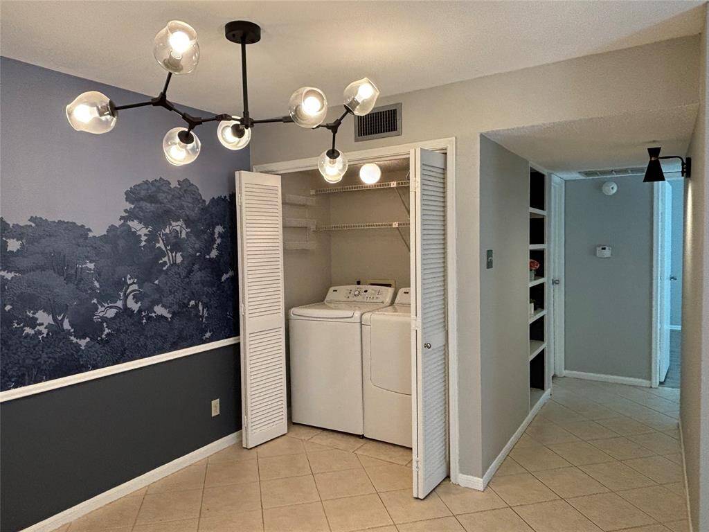 Breakfast area with modern chandelier