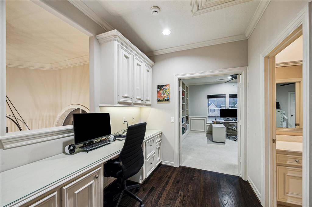 A built-in office space is always a welcome space to organize and focus.