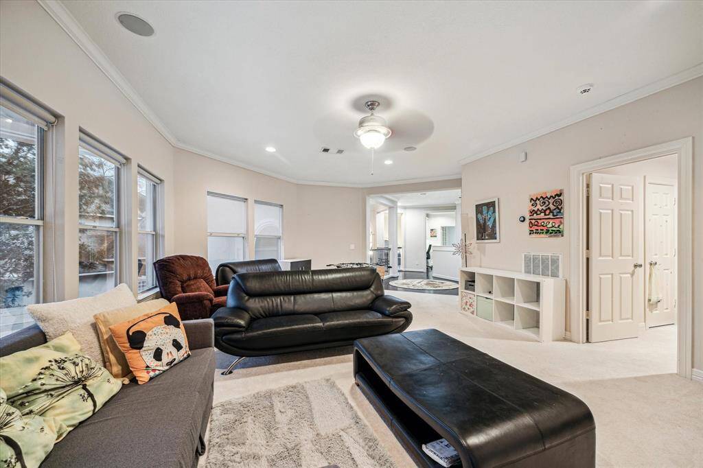 This spacious home has tons of areas for enjoying some down time including this cozy family room on the second floor.