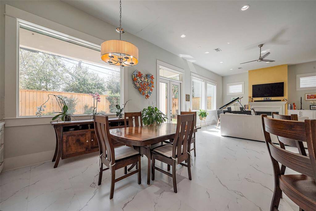 The kitchen is open to the living room