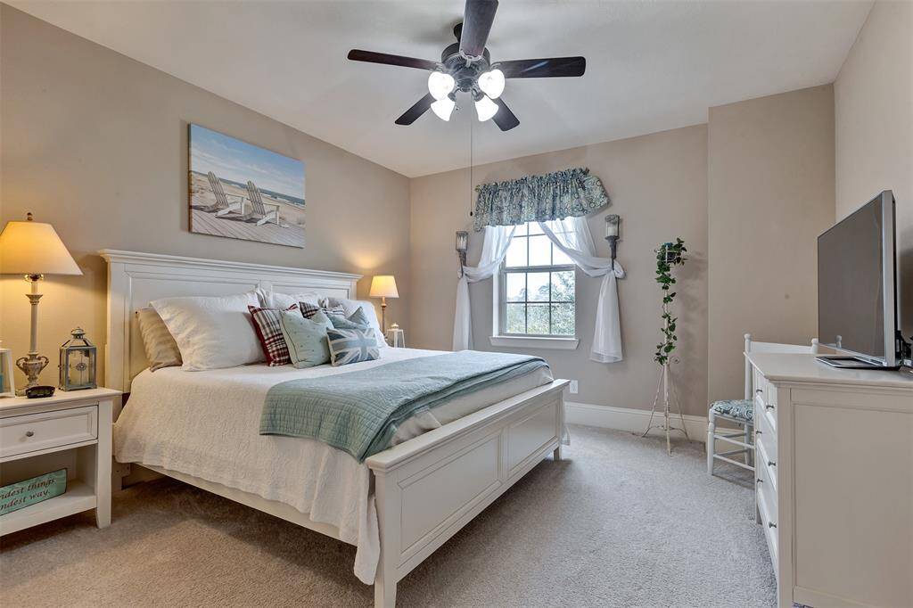 This bedroom is located upstairs.