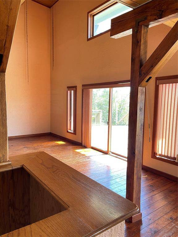 Doors leading to large deck off family room
