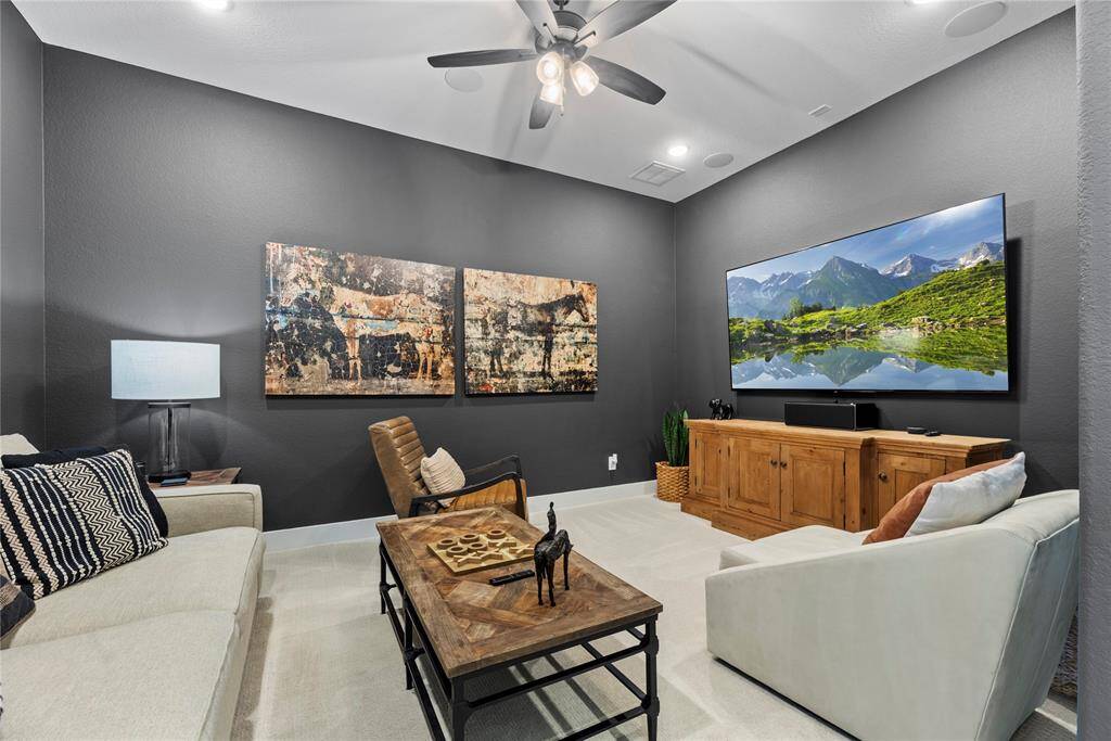 The whole family will love the expansive game/media room. This is a versatile space perfect for family fun or movie nights. Kids' haven meets grown-up retreat in an airy escape.