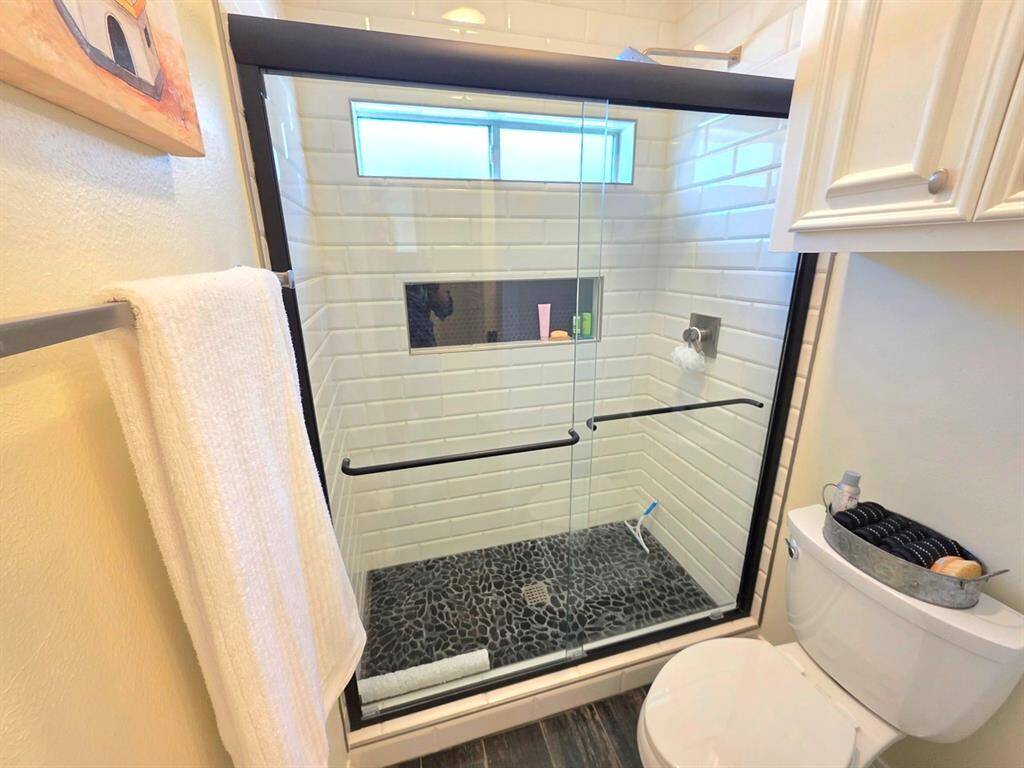 Nice walk in shower in guest bath