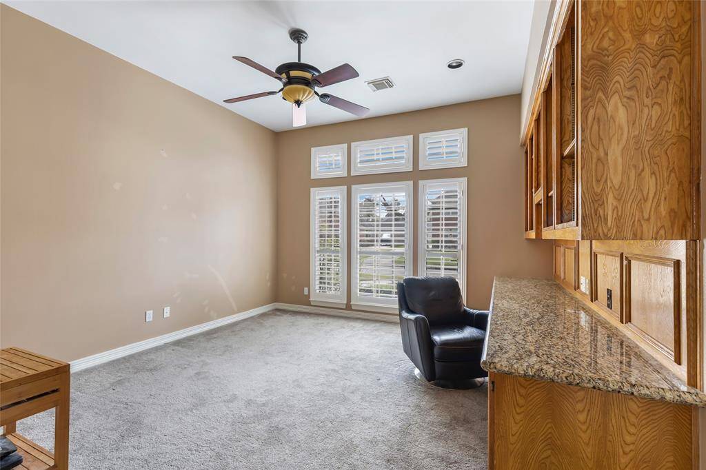 Closed off to the living room, this room can function as an office or even a nursery!