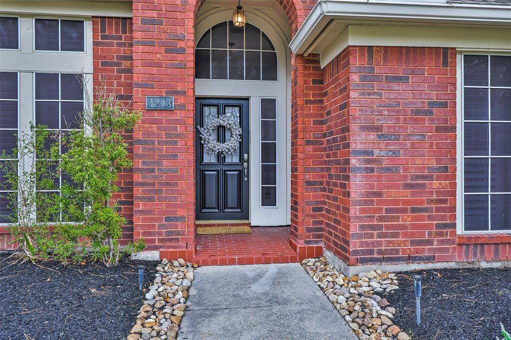 Freshly painted front door...covered from the rain..
