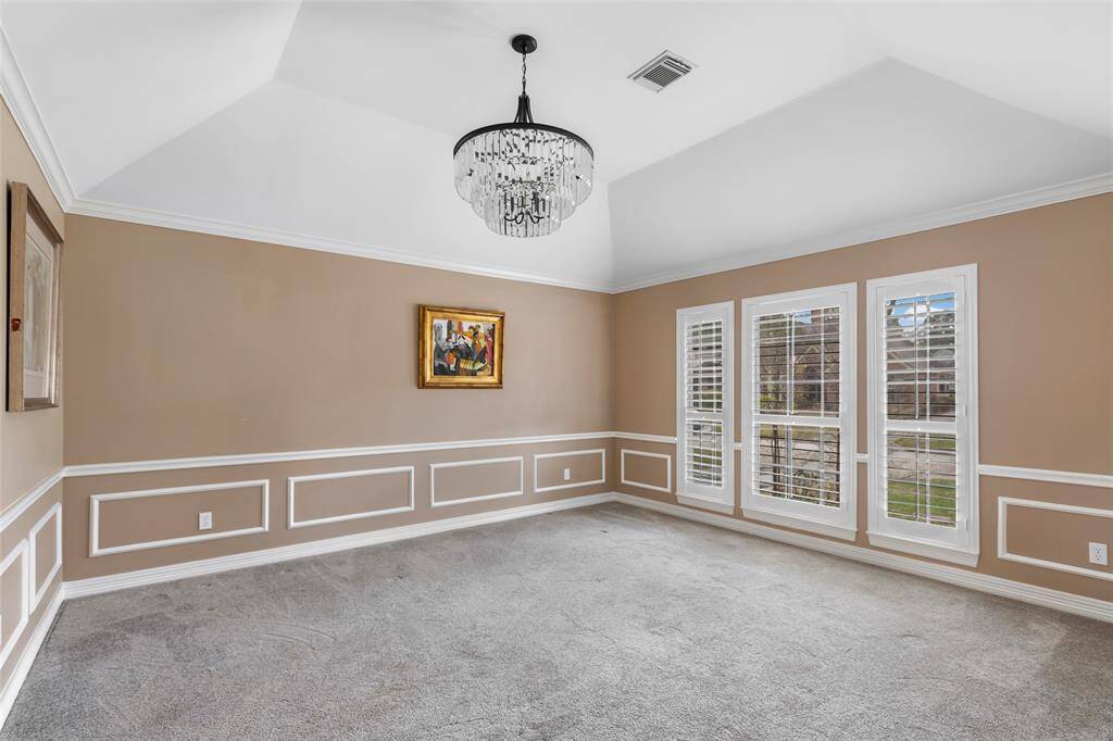 Custom plantation shutters in the dining room