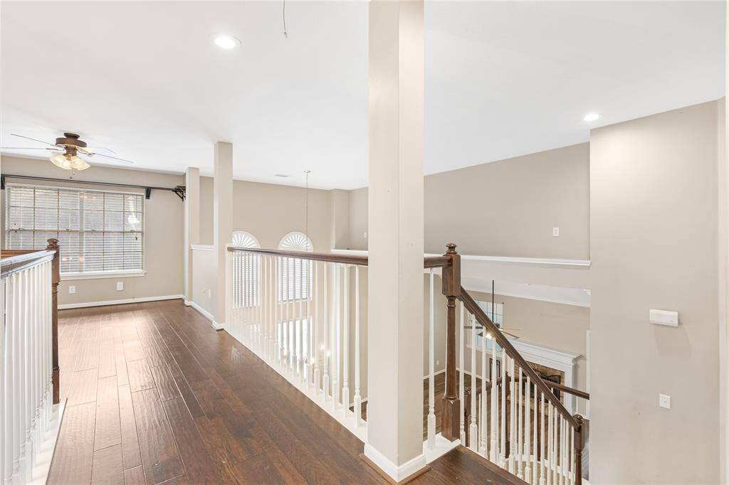 On the second flloor, you're welcomed by a spacious game room/loft. This room offers a blend of contemporary and traditional design elements.