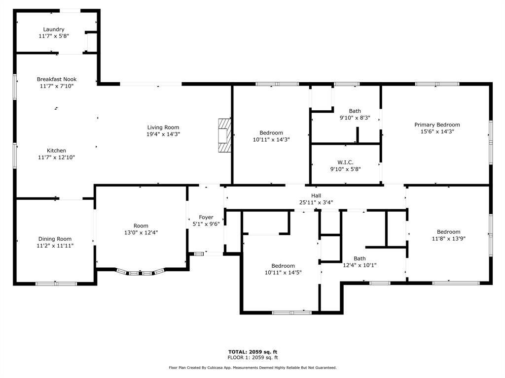 Floorplan with estimated dimensions