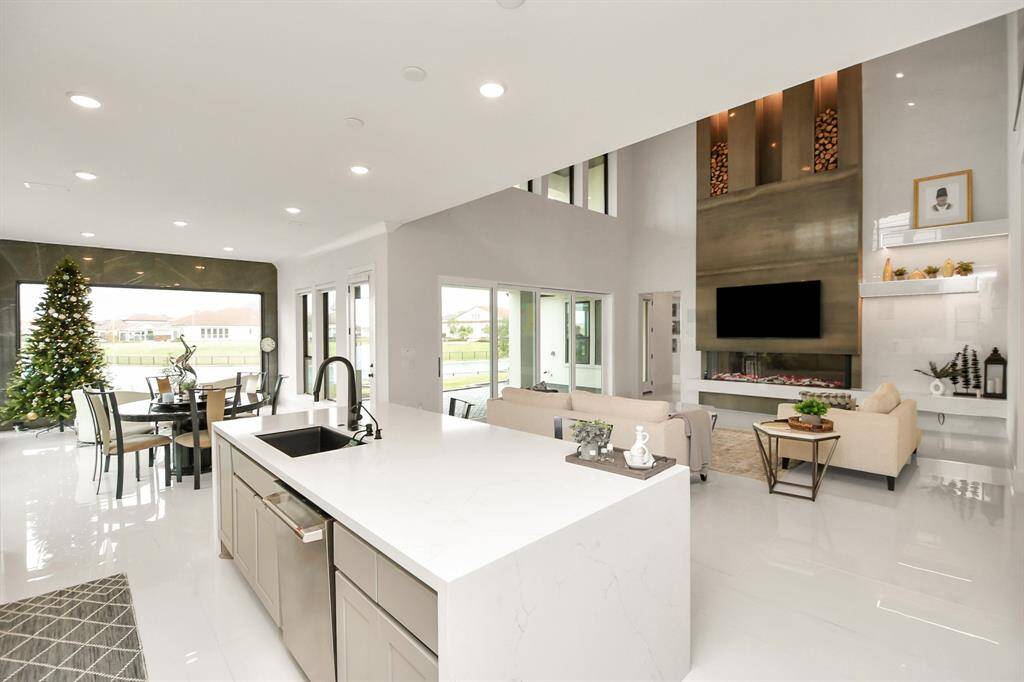 Kitchen open to living room
