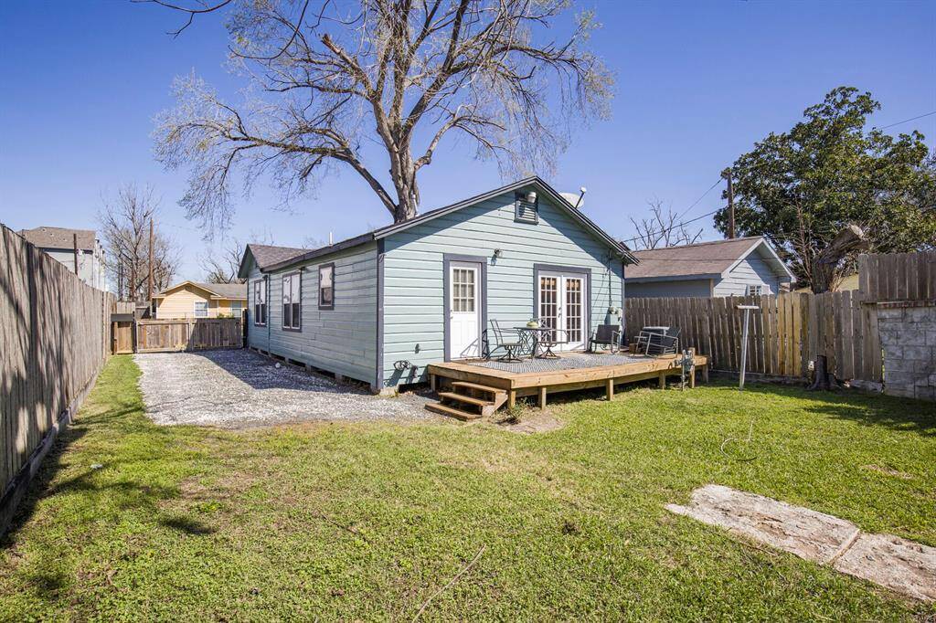 Ample space for parking and a garden oasis.