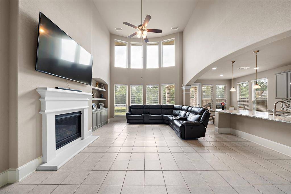 Family room with view of fireplace