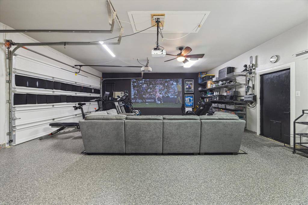 Great for movie nights, workouts, home office, golf simulator, or workshop