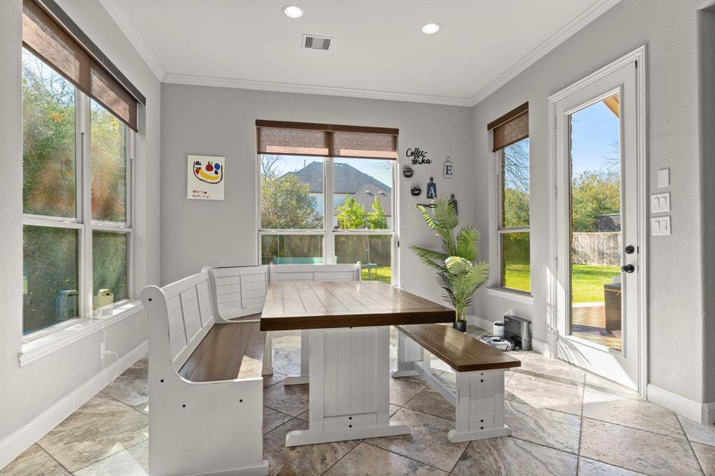 A serene breakfast nook off the kitchen.