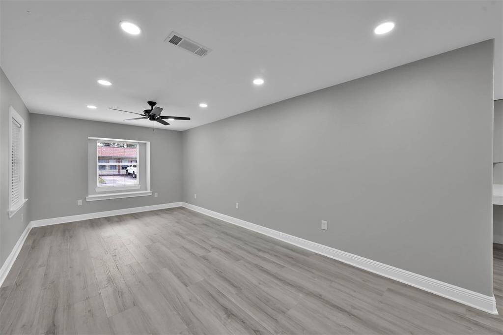 The flexible living room allows for several different layouts.