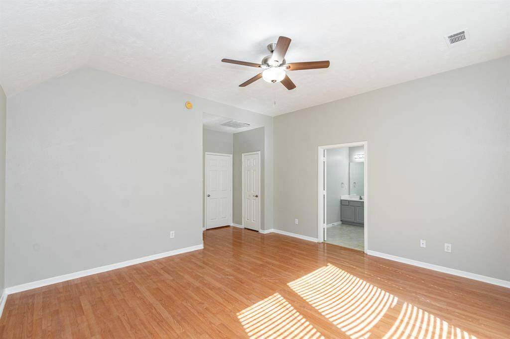 Your view of primary bedroom upon entering