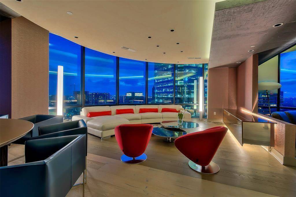 Living and dinning wide open space, Two different colors of wood floors!
