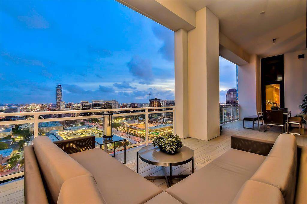 The most beautiful balcony overlooking the Galleria, Glass Walls so you can see the balcony from the Master Suite.